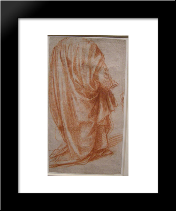 Study Of Drapery 20x24 Black Modern Wood Framed Art Print Poster by Sarto, Andrea del