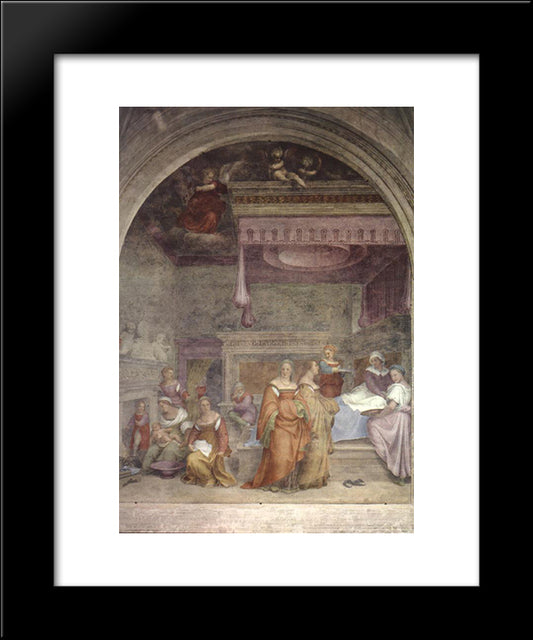 The Birth Of The Virgin 20x24 Black Modern Wood Framed Art Print Poster by Sarto, Andrea del