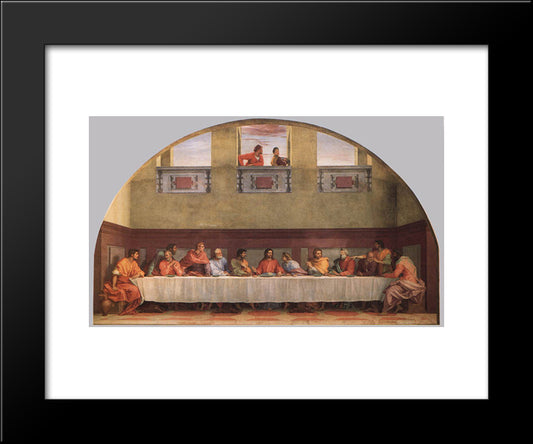 The Last Supper (Detail) 20x24 Black Modern Wood Framed Art Print Poster by Sarto, Andrea del