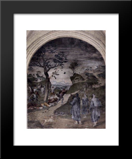 The Punishment Of The Sinners 20x24 Black Modern Wood Framed Art Print Poster by Sarto, Andrea del