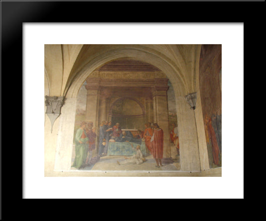 The Raising Of The Dead Child By The Corpse Of San Filippo 20x24 Black Modern Wood Framed Art Print Poster by Sarto, Andrea del