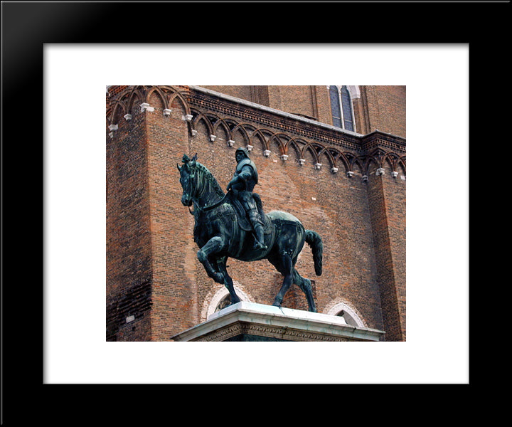 Equestrian Statue Of The Condottiere Bartolomeo Colleoni 20x24 Black Modern Wood Framed Art Print Poster by Verrocchio, Andrea del