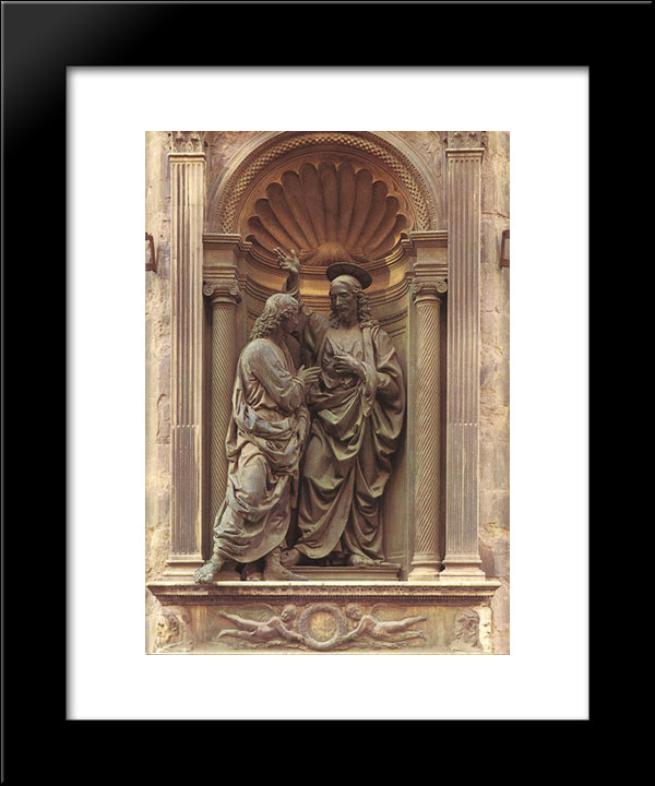 The Doubting Thomas 20x24 Black Modern Wood Framed Art Print Poster by Verrocchio, Andrea del