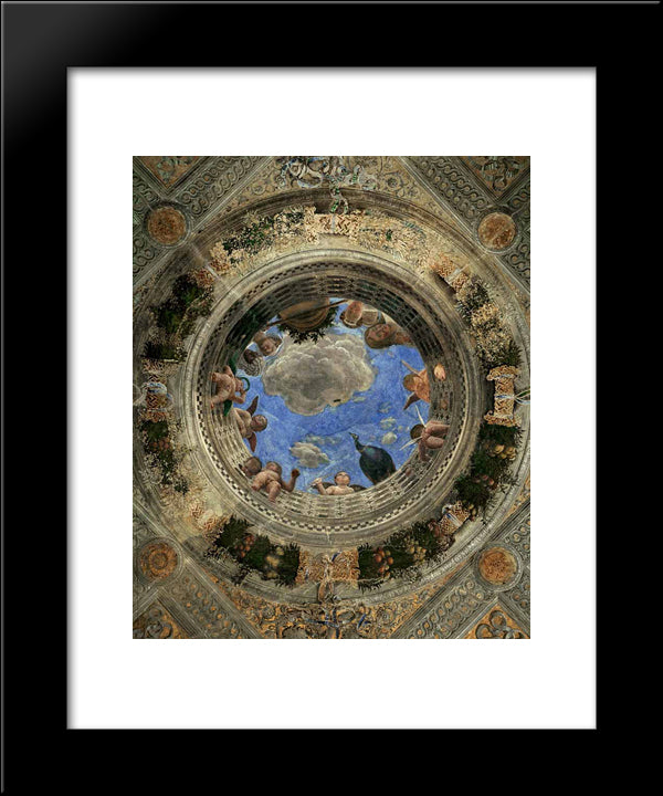 Ceiling Of The Camera Picta Or Camera Degli Sposi 20x24 Black Modern Wood Framed Art Print Poster by Mantegna, Andrea