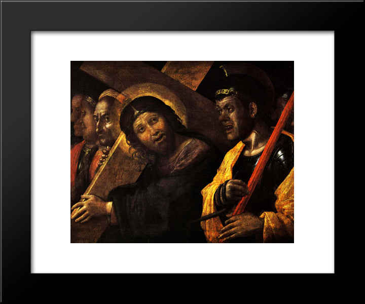 Christ Carrying The Cross 20x24 Black Modern Wood Framed Art Print Poster by Mantegna, Andrea