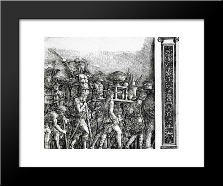 Holders Of Currencies And Gold Jewelry, Trophies Royal Armor With Pilasters 20x24 Black Modern Wood Framed Art Print Poster by Mantegna, Andrea