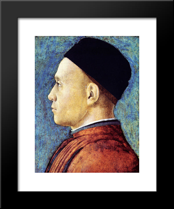 Portrait Of A Man 20x24 Black Modern Wood Framed Art Print Poster by Mantegna, Andrea