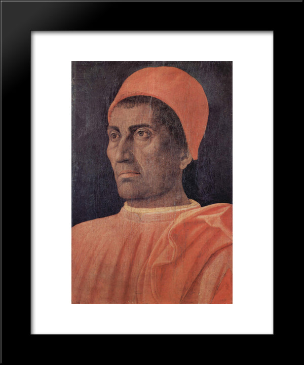 Portrait Of Cardinal Carlo De' Medici 20x24 Black Modern Wood Framed Art Print Poster by Mantegna, Andrea