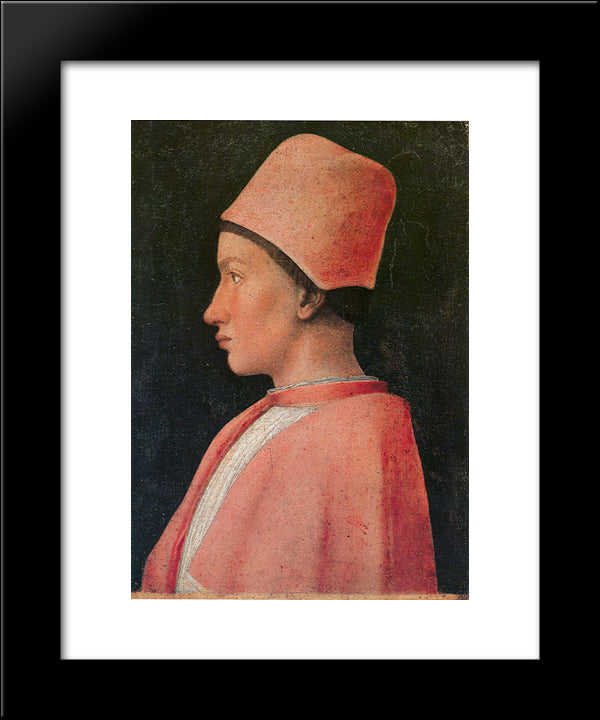 Portrait Of Francesco Gonzaga 20x24 Black Modern Wood Framed Art Print Poster by Mantegna, Andrea