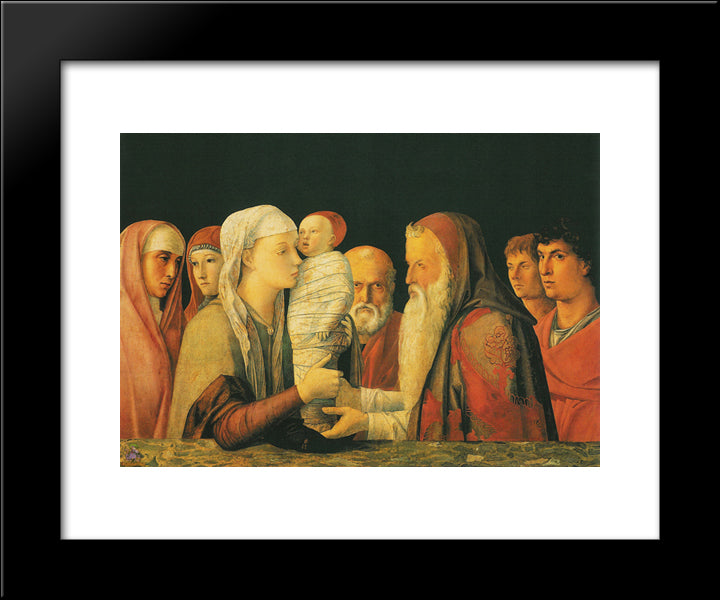 Presentation At The Temple 20x24 Black Modern Wood Framed Art Print Poster by Mantegna, Andrea