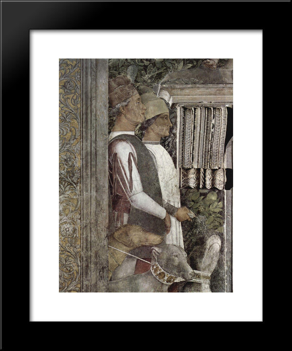 Scene Waitingservant With Dogs(Fragment) 20x24 Black Modern Wood Framed Art Print Poster by Mantegna, Andrea