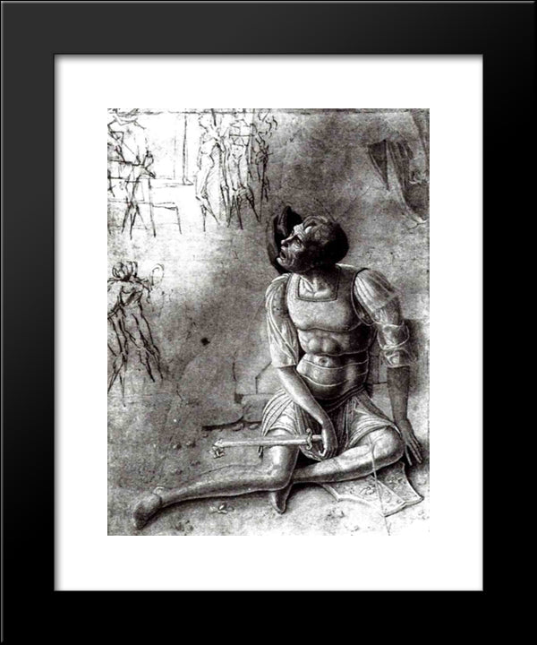 Soldiers 20x24 Black Modern Wood Framed Art Print Poster by Mantegna, Andrea
