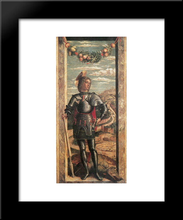 St. George 20x24 Black Modern Wood Framed Art Print Poster by Mantegna, Andrea