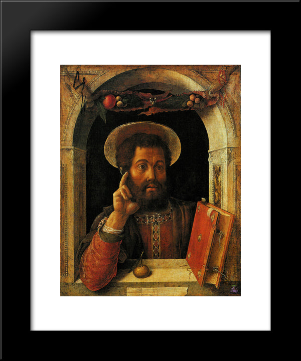 St.Mark 20x24 Black Modern Wood Framed Art Print Poster by Mantegna, Andrea