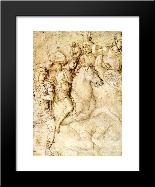 Study Of An Ancient Bas Relief Of The Arch Of Constantine 20x24 Black Modern Wood Framed Art Print Poster by Mantegna, Andrea