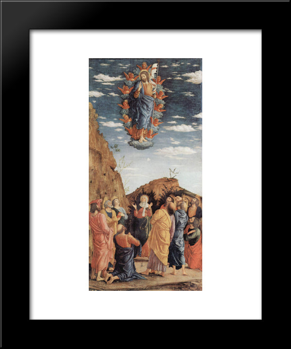 The Ascension, Left Hand Panel From The Altarpiece 20x24 Black Modern Wood Framed Art Print Poster by Mantegna, Andrea