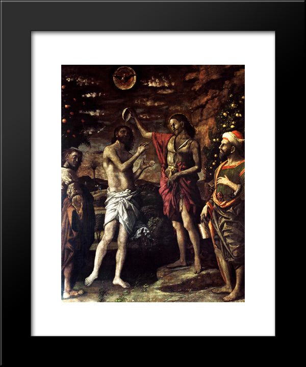 The Baptism Of Christ 20x24 Black Modern Wood Framed Art Print Poster by Mantegna, Andrea