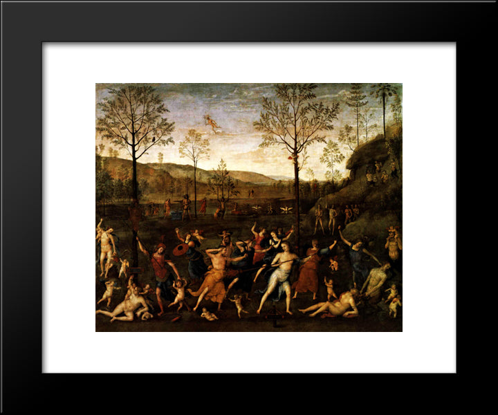 The Combat Of Love And Chastity 20x24 Black Modern Wood Framed Art Print Poster by Mantegna, Andrea