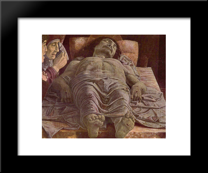 The Dead Christ (Lamentation Of Christ) 20x24 Black Modern Wood Framed Art Print Poster by Mantegna, Andrea