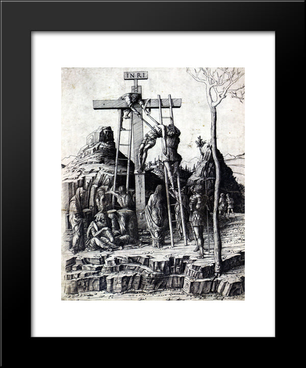 The Descent From The Cross 20x24 Black Modern Wood Framed Art Print Poster by Mantegna, Andrea