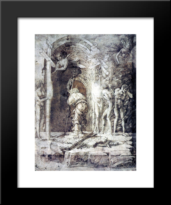 The Descent Into Hell 20x24 Black Modern Wood Framed Art Print Poster by Mantegna, Andrea