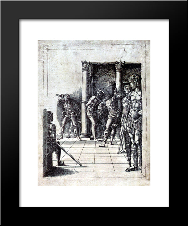 The Flagellation Of Christ In The Pavement 20x24 Black Modern Wood Framed Art Print Poster by Mantegna, Andrea