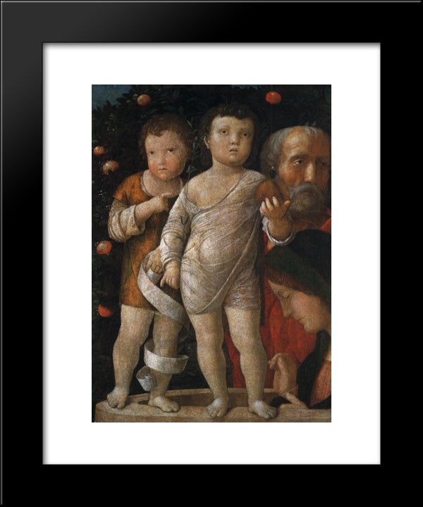 The Holy Family With St John 20x24 Black Modern Wood Framed Art Print Poster by Mantegna, Andrea