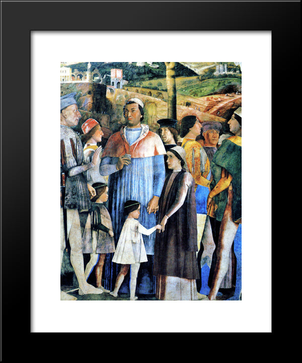 The House Of Ludovico Gonzaga Bridegroom Decorated Wall And His Son 20x24 Black Modern Wood Framed Art Print Poster by Mantegna, Andrea