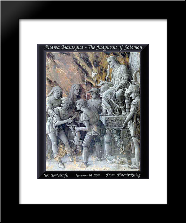 The Judgment Of Solomon 20x24 Black Modern Wood Framed Art Print Poster by Mantegna, Andrea