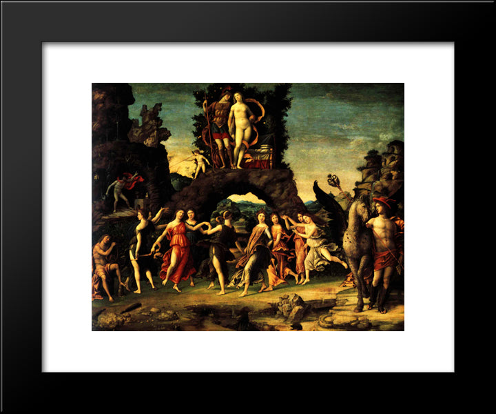 The Parnassus Mars And Venus 20x24 Black Modern Wood Framed Art Print Poster by Mantegna, Andrea