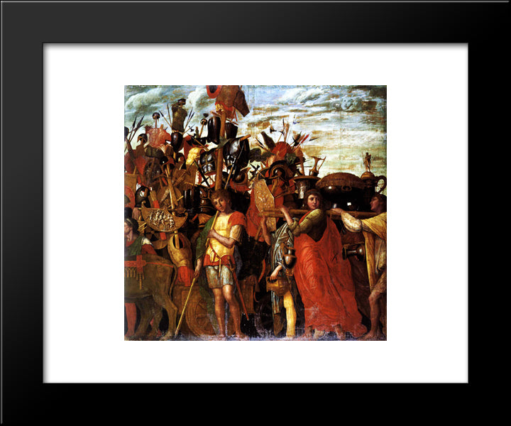 Triumphs Of Caeser 20x24 Black Modern Wood Framed Art Print Poster by Mantegna, Andrea