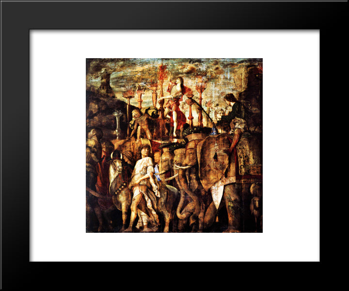 Trumpet Players 20x24 Black Modern Wood Framed Art Print Poster by Mantegna, Andrea