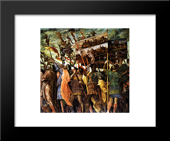 Trumpeters 20x24 Black Modern Wood Framed Art Print Poster by Mantegna, Andrea