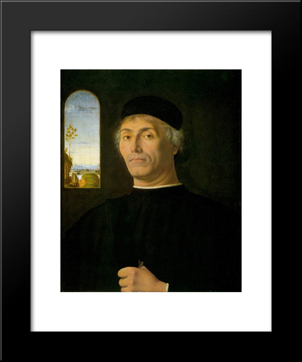 Portrait Of A Man 20x24 Black Modern Wood Framed Art Print Poster by Solario, Andrea