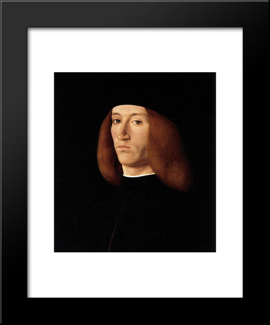 Portrait Of A Young Man 20x24 Black Modern Wood Framed Art Print Poster by Solario, Andrea