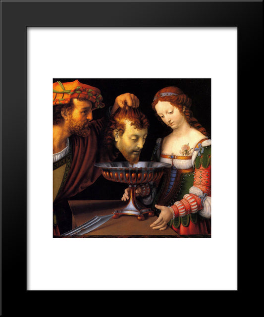 Salome With The Head Of John The Baptist 20x24 Black Modern Wood Framed Art Print Poster by Solario, Andrea
