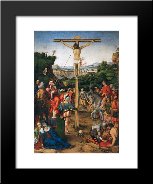 The Crucifixion 20x24 Black Modern Wood Framed Art Print Poster by Solario, Andrea