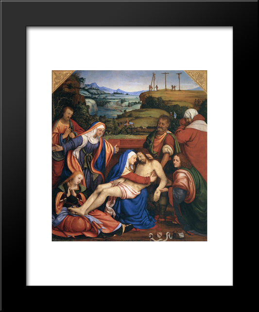 The Lamentation Of Christ 20x24 Black Modern Wood Framed Art Print Poster by Solario, Andrea