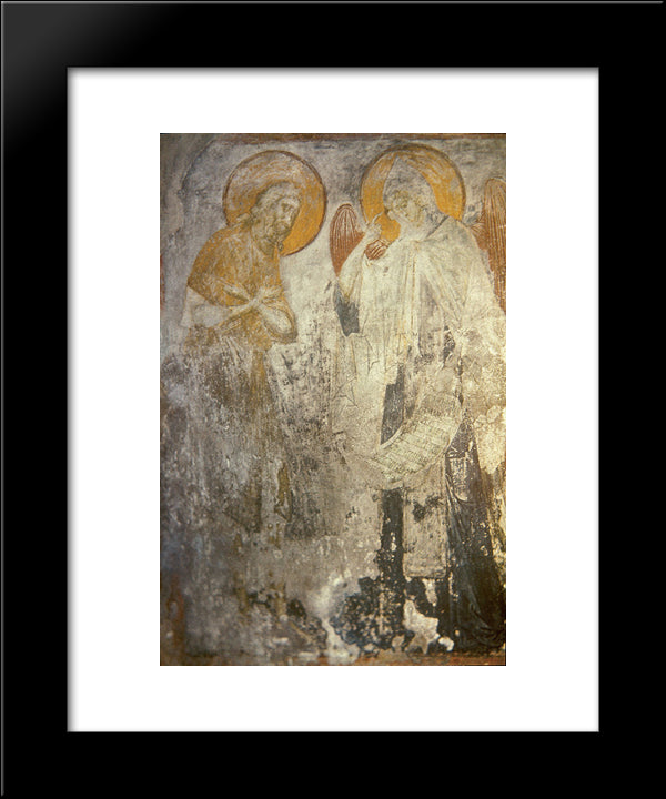 Angel Presents Monk Pachomius Cenobitic Monastic Charter. 20x24 Black Modern Wood Framed Art Print Poster by Rublev, Andrei