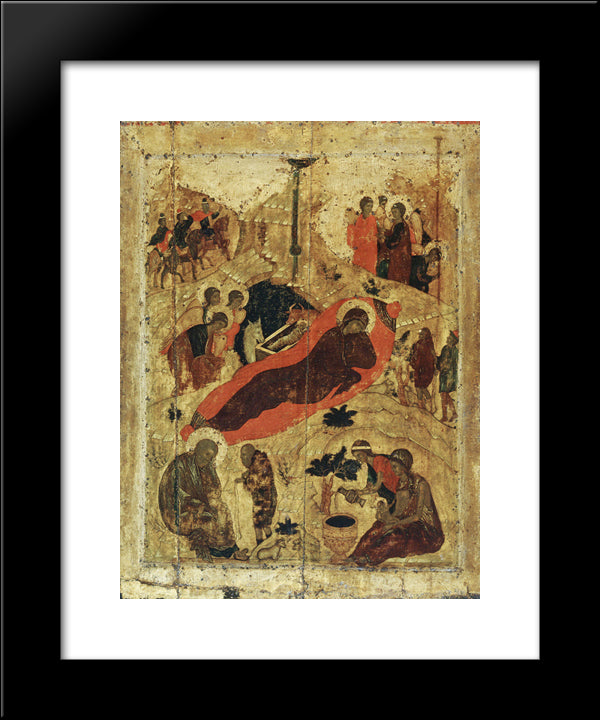Birth Of Christ 20x24 Black Modern Wood Framed Art Print Poster by Rublev, Andrei