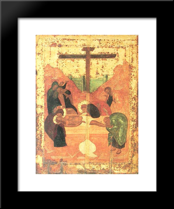Deposition To Tomb 20x24 Black Modern Wood Framed Art Print Poster by Rublev, Andrei