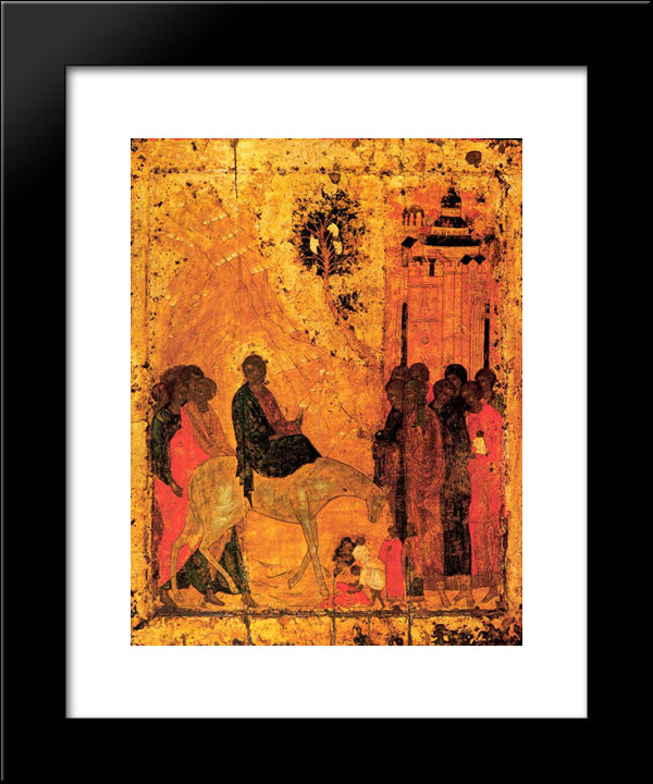 Lord'S Entry Into Jerusalem 20x24 Black Modern Wood Framed Art Print Poster by Rublev, Andrei