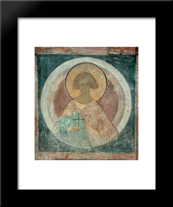 St. Laurus 20x24 Black Modern Wood Framed Art Print Poster by Rublev, Andrei