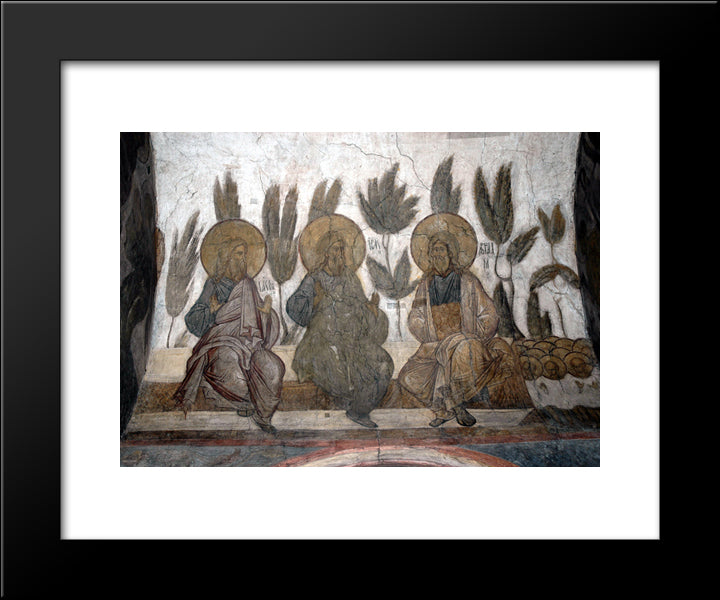 The Last Judgement Jacob, Abraham And Isaac In Heaven 20x24 Black Modern Wood Framed Art Print Poster by Rublev, Andrei