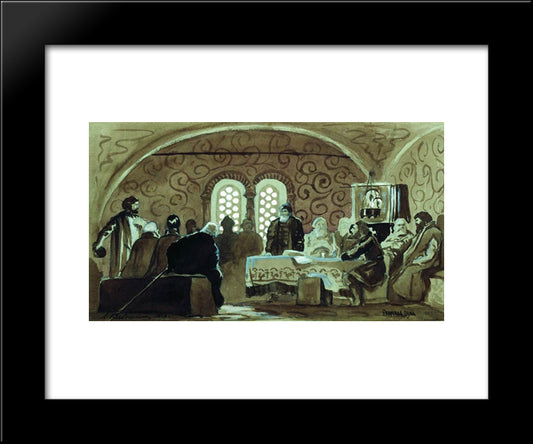 Boyar Duma 20x24 Black Modern Wood Framed Art Print Poster by Ryabushkin, Andrei