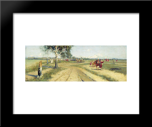 Coming Back From Fair 20x24 Black Modern Wood Framed Art Print Poster by Ryabushkin, Andrei