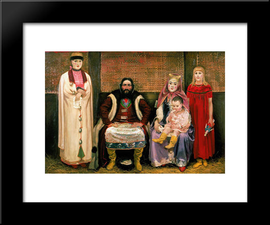 Family Of Merchant In Xvii Century 20x24 Black Modern Wood Framed Art Print Poster by Ryabushkin, Andrei
