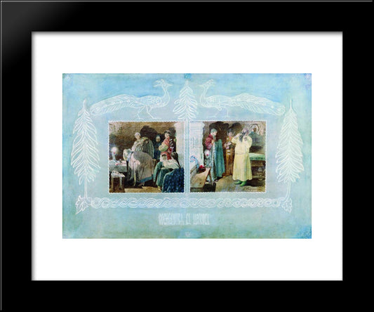 Going To Church 20x24 Black Modern Wood Framed Art Print Poster by Ryabushkin, Andrei