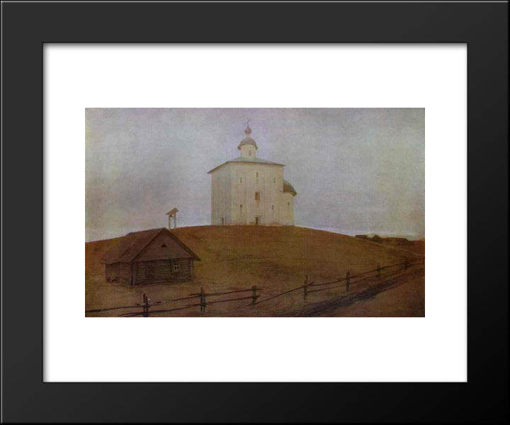 Novgorod Church 20x24 Black Modern Wood Framed Art Print Poster by Ryabushkin, Andrei