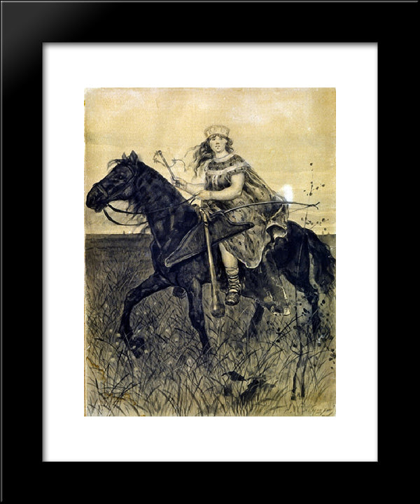 Rider 20x24 Black Modern Wood Framed Art Print Poster by Ryabushkin, Andrei